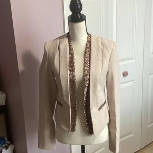 Elegant Cream and Brown Women's Jacket